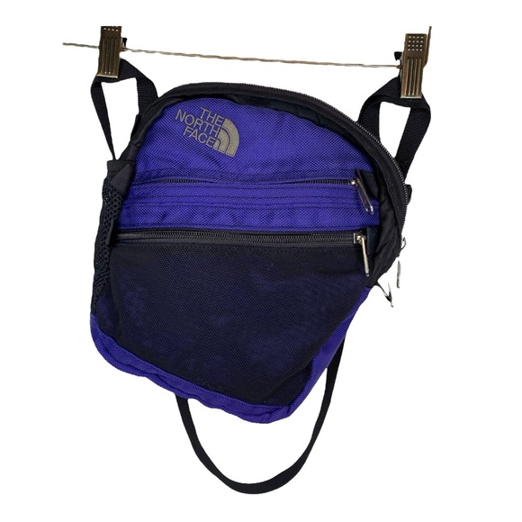 The North Face Side Bag Sling Pack Y2K Blue Black Crossbody Carry All Gorpcore - Picture 1 of 8